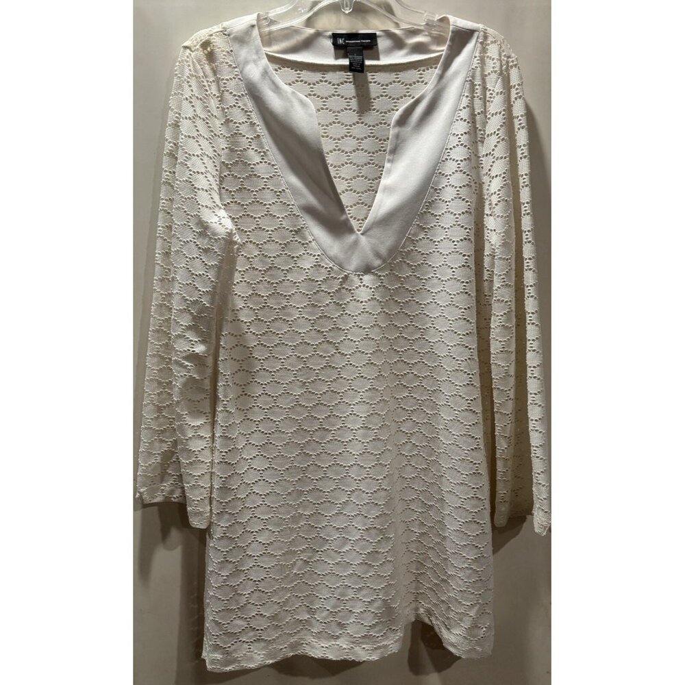 INC international concepts White Tunic Top Size L